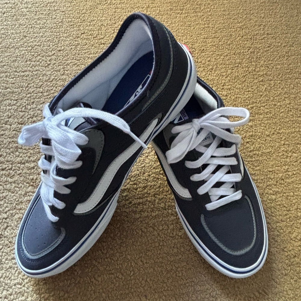 Vans Old School Navy Blue and White Mens Sneakers